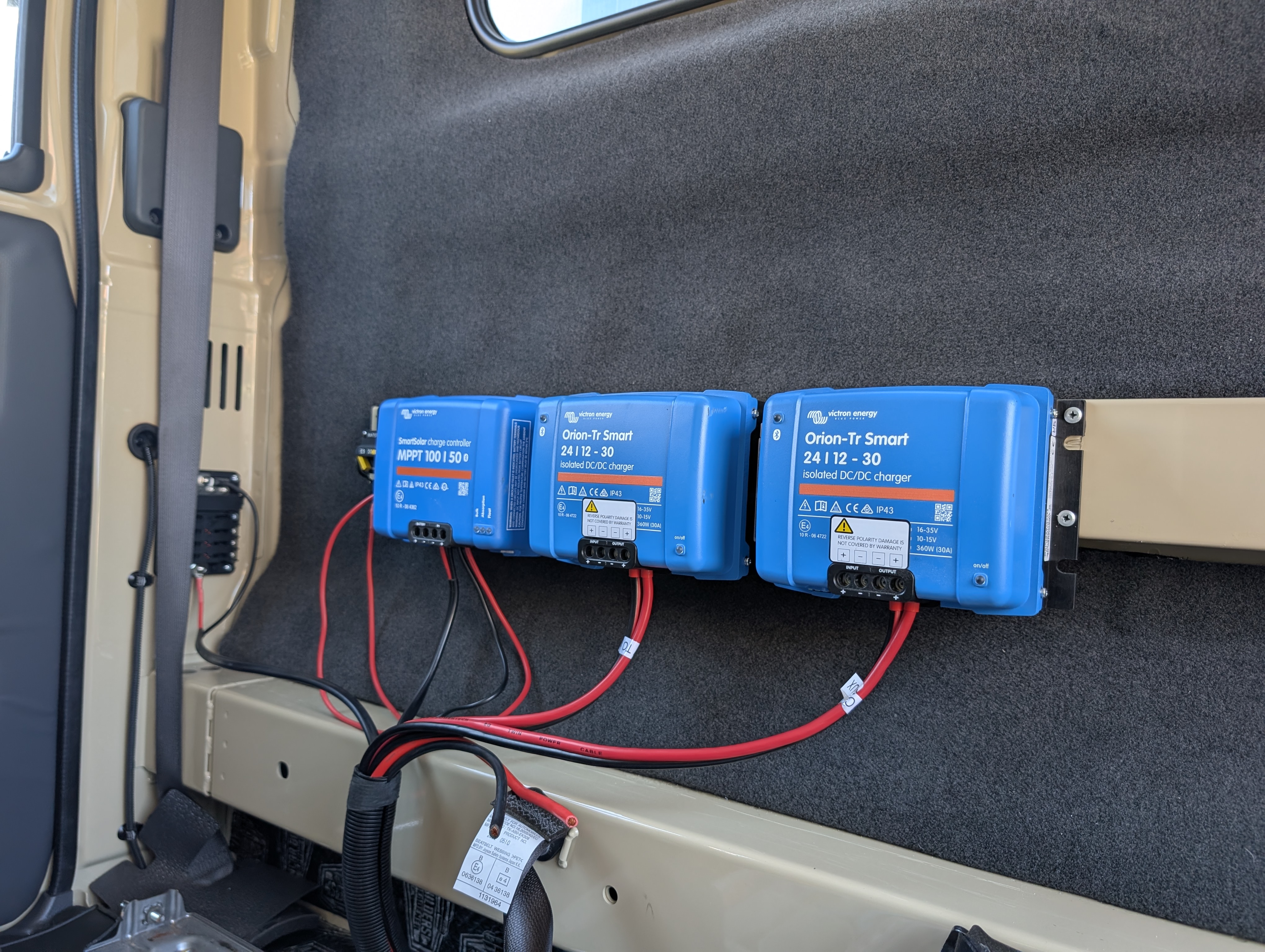 Lynx distributor busbar wiring inside a campervan electrical bay