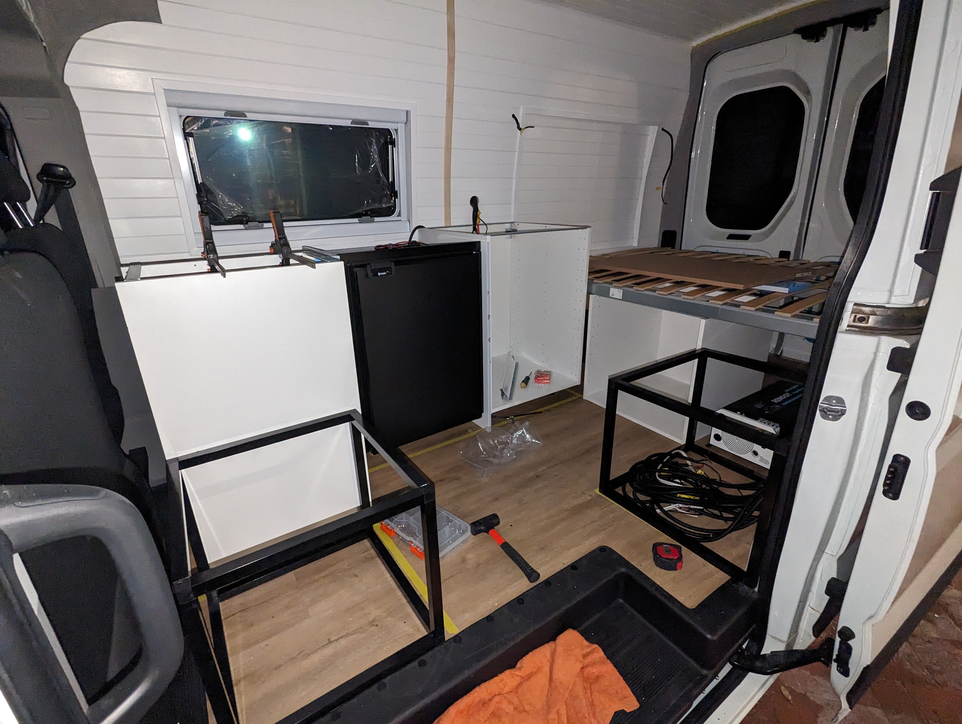 VanThings campervan on a desert road-trip